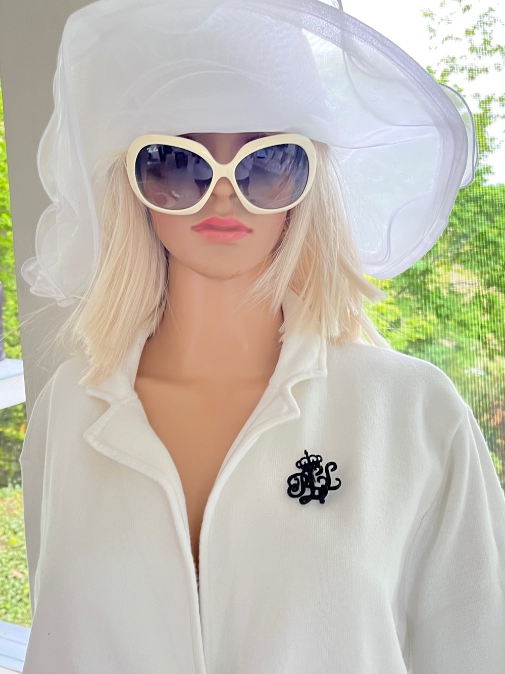 Ray-Ban White Oversized Round Sunglasses